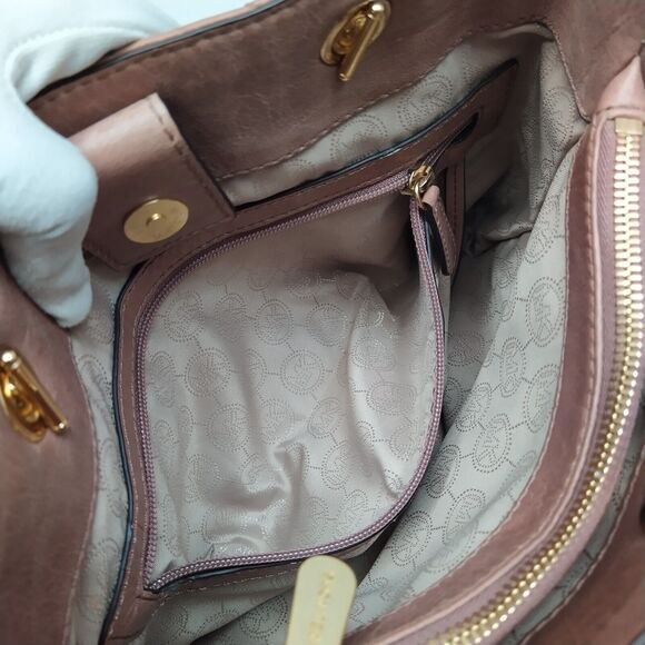 Michael Kors Brown Leather Chevron Quilted Chain Straps Shoulder Bag - Picture 11 of 13